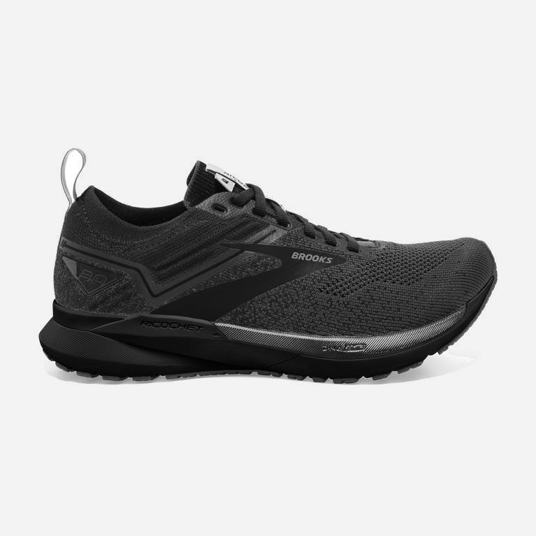 Brooks Ricochet 3 Israel - Men's Lightweight Road Running Shoes - Ebony/Blackened Pearl/Black/Grey (